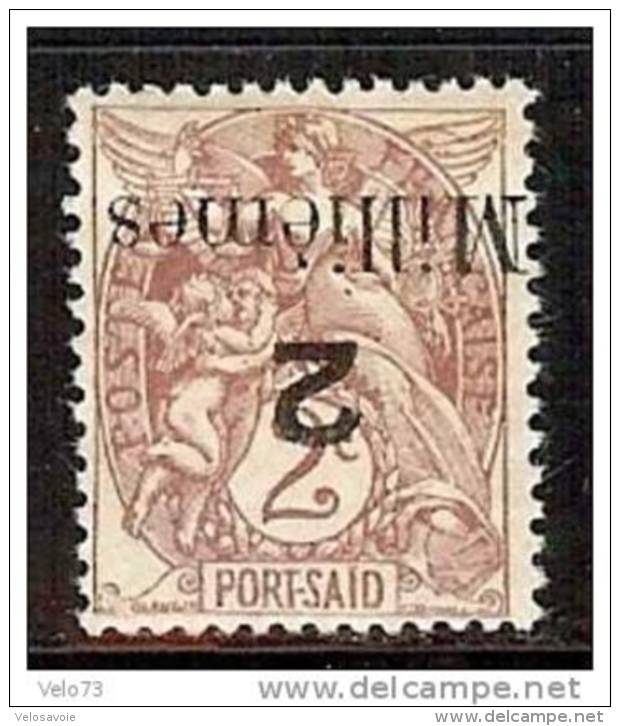 PORT SAID N° 62b SURCHARGE RENVERSEE 3 MILL/3C BLANC * - Other & Unclassified