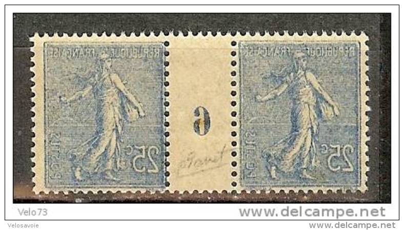 N° 132 SEMEUSE 25c LIGNEE MILLESIME 6 AVEC IMPRESSION RECTO VERSO SUPERBE ET RARE ** - Neufs