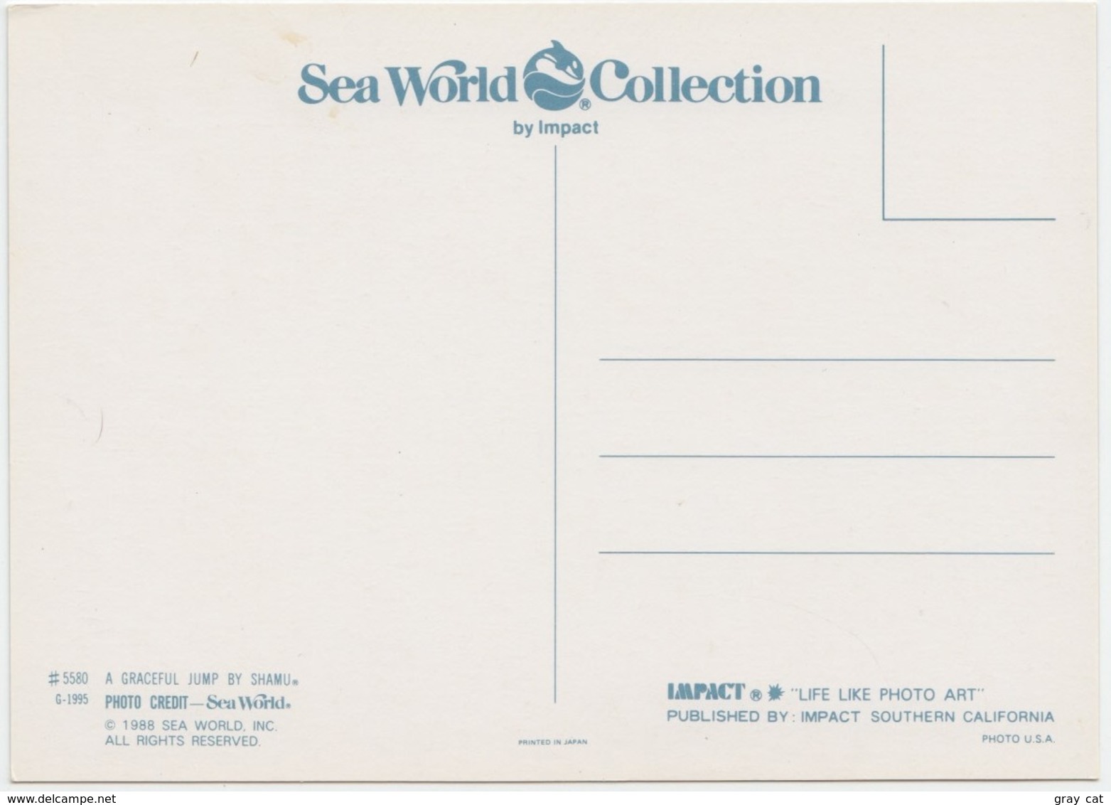 Shamu The Whale, At Sea World, Unused Postcard [21455] - Autres & Non Classés