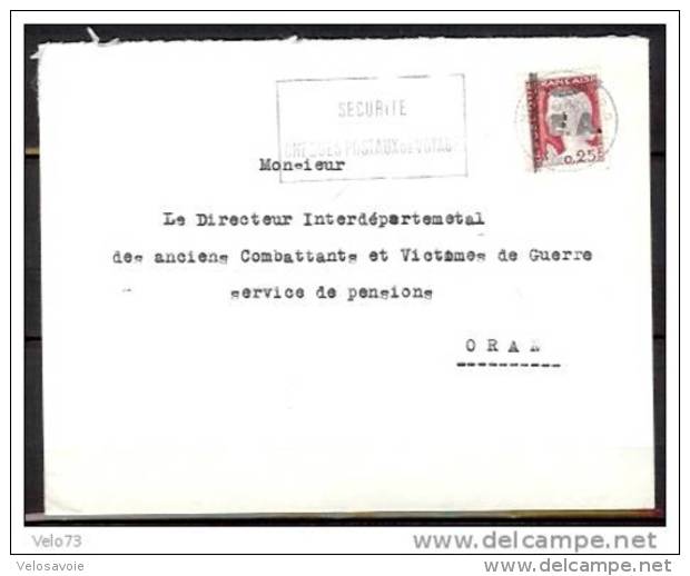 ALGERIE N° 355 SUR  LETTRE OBLITERE MECANIQUE MOSTAGANEM - Autres & Non Classés