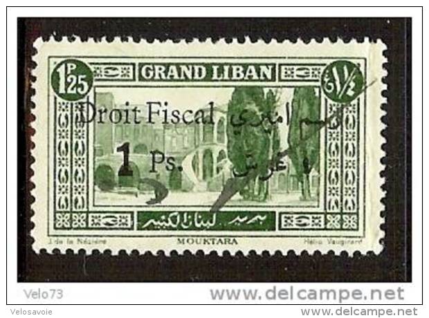 GRAND LIBAN N° 55 SURCHARGE DROIT FISCAL NOIRE 1Ps OBLITERE - Otros & Sin Clasificación