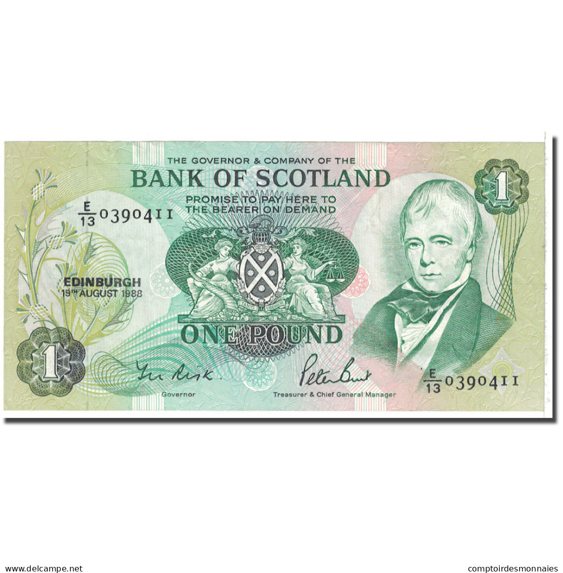 Billet, Scotland, 1 Pound, 1988, 1988-08-19, KM:111g, SPL - 1 Pound