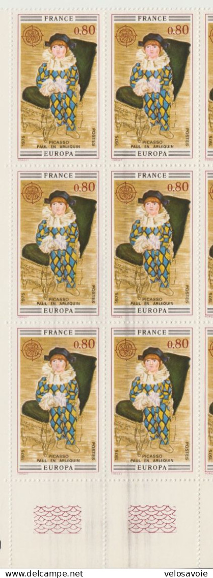 N°1840 EUROPA EN BLOC DE 15 AVEC LEGER DEFAUT D'ESSUYAGE SUR 2 TIMBRES ** - Nuevos