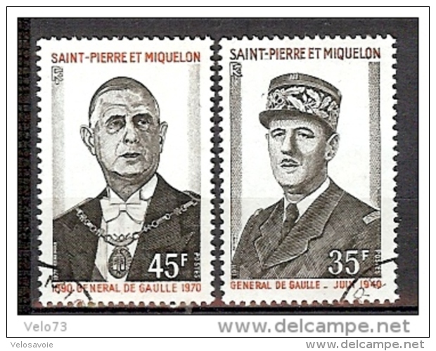 ST PIERRE N° 419/420 DE GAULLE OBLITERES - Gebruikt