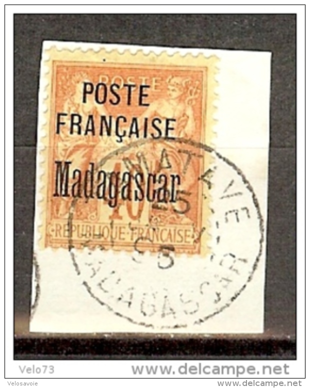 MADAGASCAR N° 18 OBLITERE SUR FRAGMENT  SIGNE SCHELLER - Used Stamps