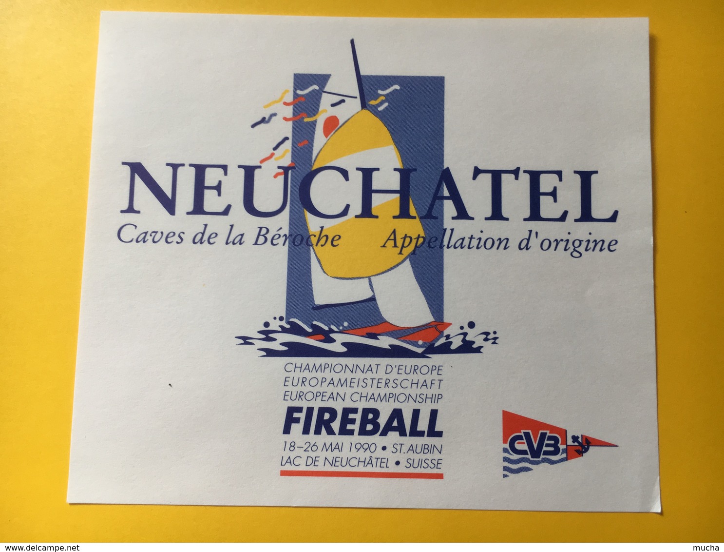 8648 - Neuchâtel Caves De La Béroche Championnat D'Europe Fireball St-Aubin 1990 Suisse - Sailboats & Sailing Vessels