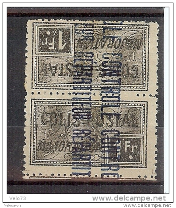 ALGERIE COLIS POSTAUX N° 14a PAIRE TETE BECHE * - Paketmarken