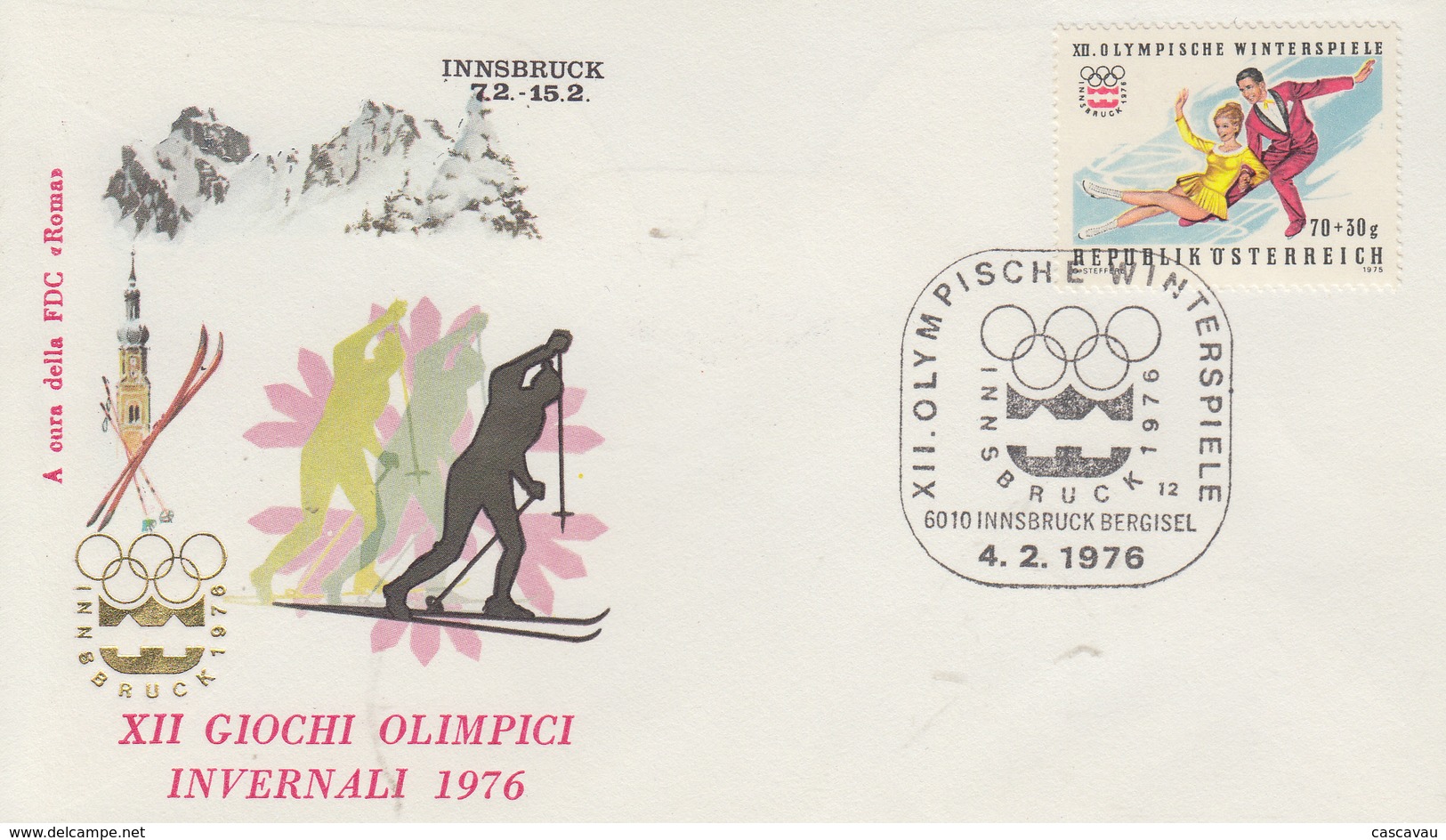 Enveloppe  FDC  1er  Jour   AUTRICHE   Jeux  Olympiques    INNSBRUCK   1964 - Winter 1964: Innsbruck