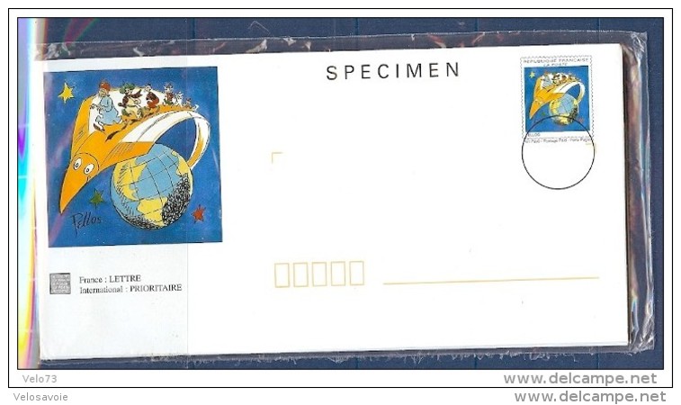 SERIE DE 5 ENVELOPPES  BANDES DESSINEES SURCHARGEES SPECIMEN NEUVES - PAP: Sonstige (1995-...)