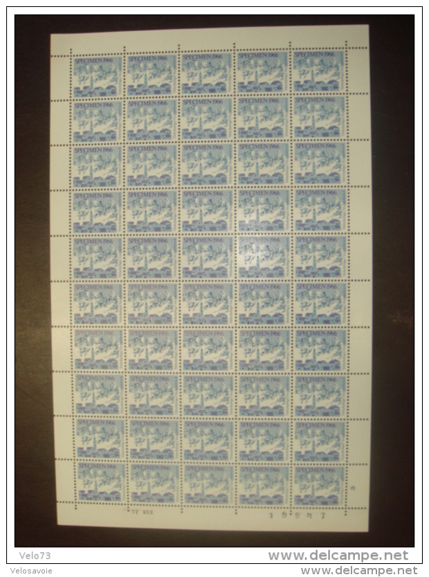 SUISSE TIMBRE SPECIMEN EN FEUILLE DE 50 ** - Unused Stamps