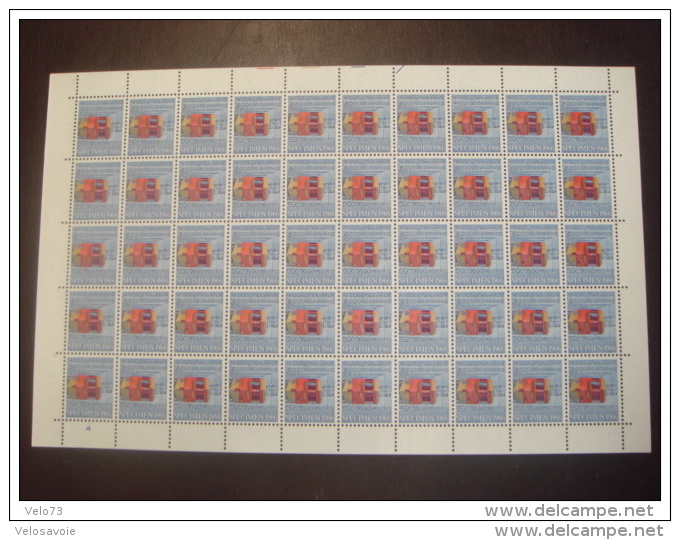 SUISSE TIMBRE SPECIMEN EN FEUILLE DE 50 ** - Unused Stamps