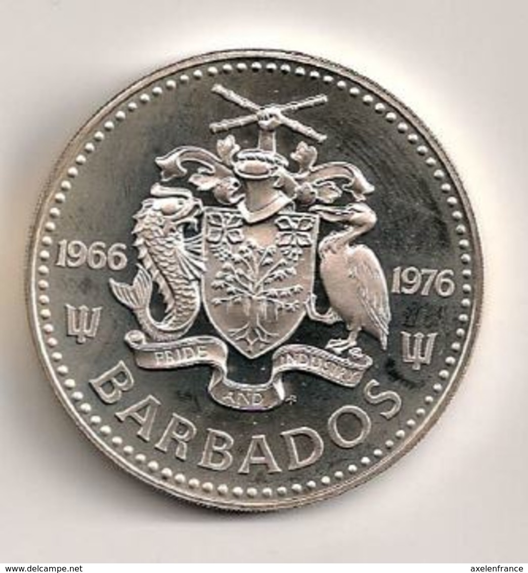 Barbades - 5 Dollars Argent Silver 1976 - Barbados (Barbuda)