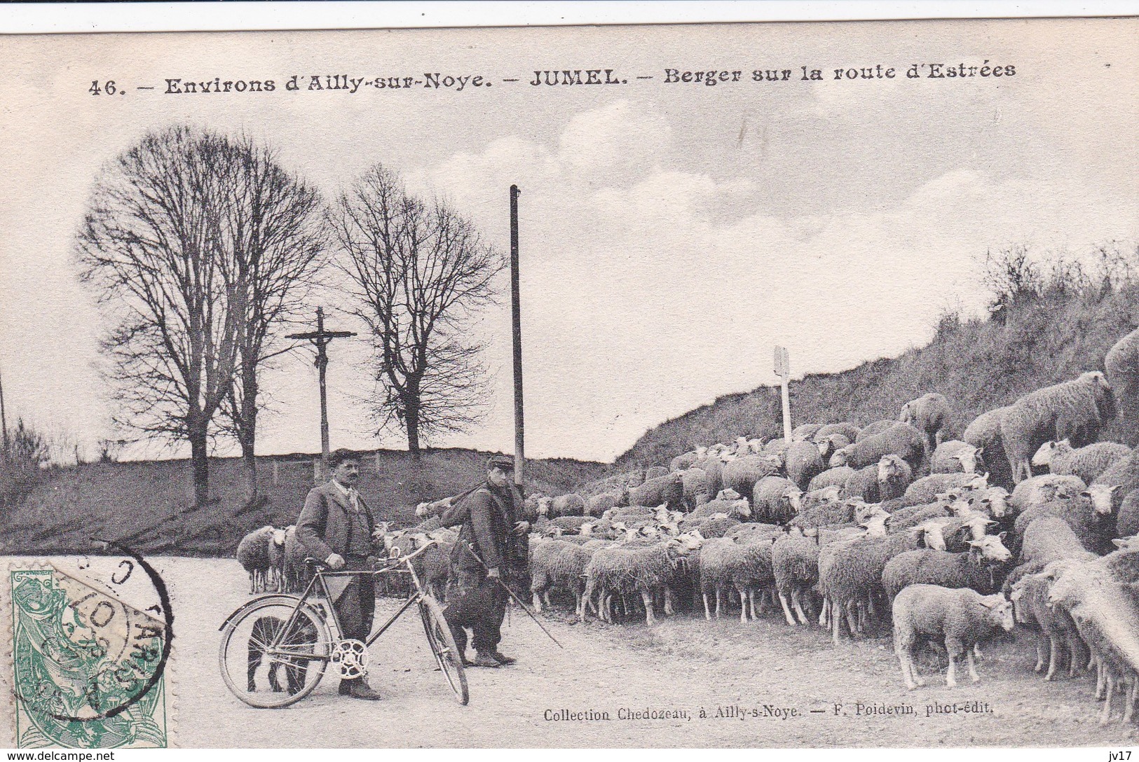 Cpa  JUMEL (80) - Bergers Sur La Route D'Estrées - Autres & Non Classés