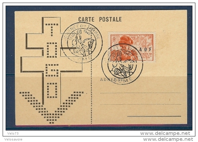 TOGO  CARTE DE LA JOURNEE DU TIMBRE DE 1945 DE LOME - Cartas & Documentos