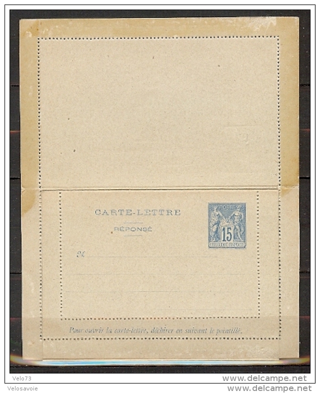 CARTE LETTRE N° 90-CLRP 1 TYPE SAGE 15c BLEU REPONSE PAYEE NEUVE - Cartoline-lettere