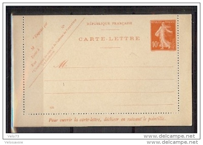 ENTIER N° 135-CL 2 SEMEUSE 10c ROUGE CHIFFRES MAIGRES NEUVE DATE 635 - Letter Cards