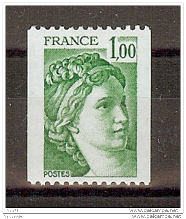 N° 1981A SABINE 1F VERT DE ROULETTE AVEC 2 BANDES DE PHOSPHORE AU LIEU D'UNE ** - Nuovi