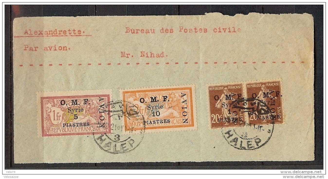 SYRIE PA 7x2+8+9 OBLITERES HALEP SUR GRAND FRAGMENT TTB - Cartas & Documentos