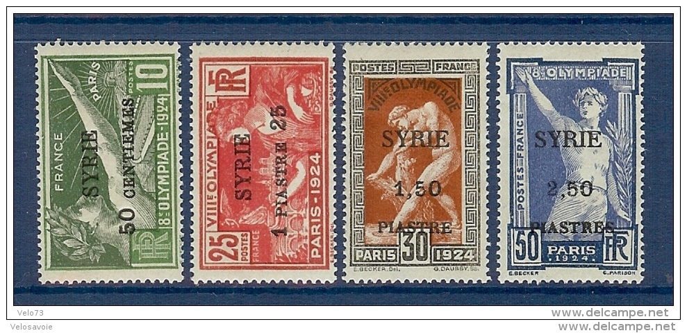 SYRIE N° 122/125 SERIE JEUX OLYMPIQUES PARIS 1924 * - Neufs