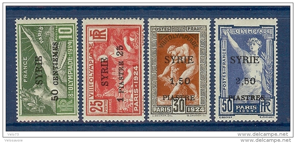 SYRIE N° 122/125 SERIE JEUX OLYMPIQUES PARIS 1924 * - Unused Stamps