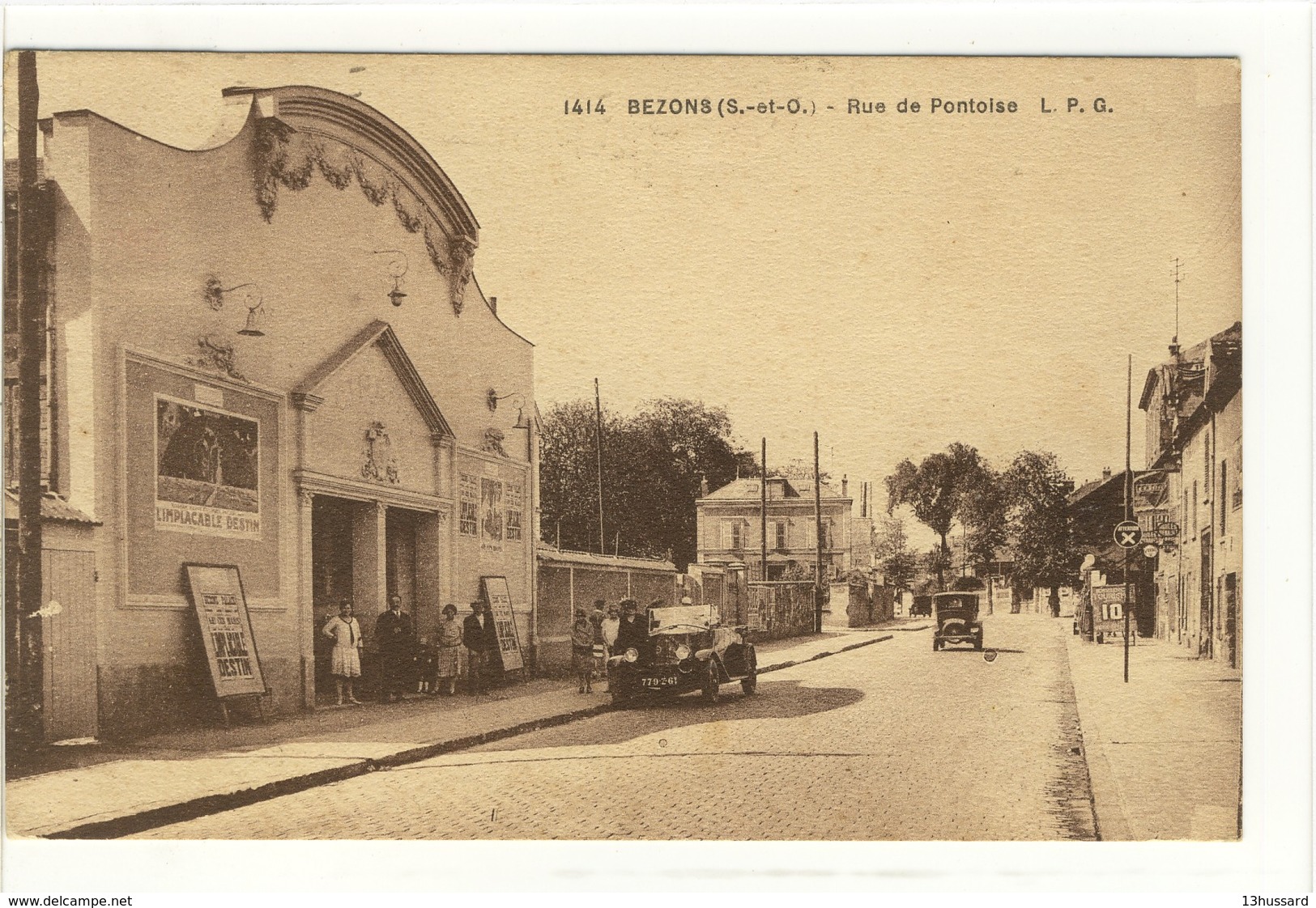 Carte Postale Ancienne Bezons - Rue De Pontoise - Cinéma - Bezons