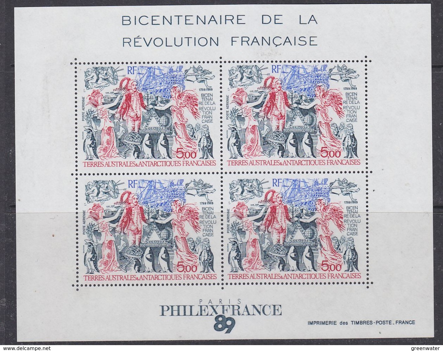 TAAF 1989 French Revolution / Revolution Francaise M/s ** Mnh (39637) - Blocks & Sheetlets