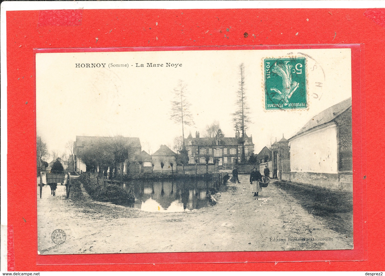 80 HORNOY Le BOURG Cpa Animée La Mare Noye  Edit Bauer - Hornoy Le Bourg