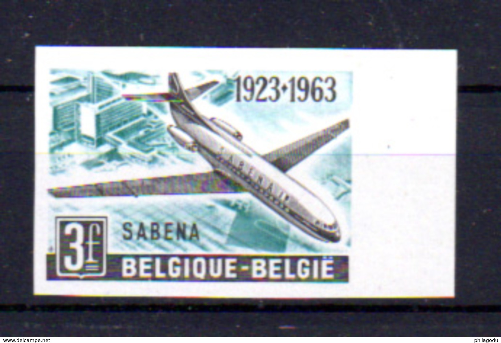 1963   Belgique, Avion De Ligne De La Sabena, 1259** Non Dentelé (tirage 300ex), - 1961-1980