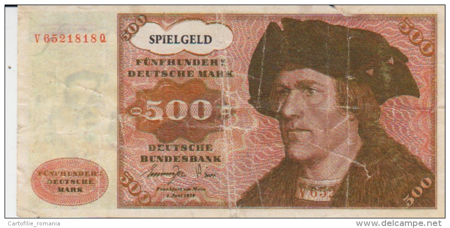 Germany - 500 Deutsche Mark - Advertising Bill - Spielgeld - Muster - 100 X 50 Mm - Collections