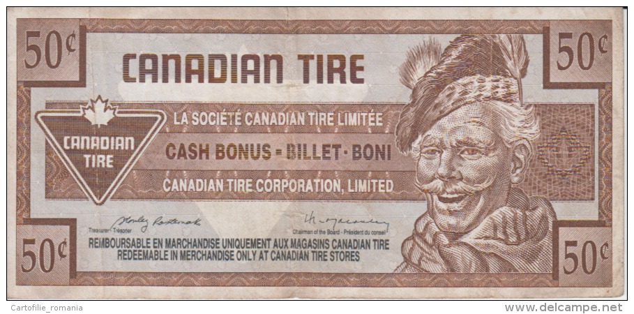Canada - 50 Cents Canadian Time - Advertising Bill - Canadian Tire Corporation Limited - Collection - 140/61 Mm - Canada