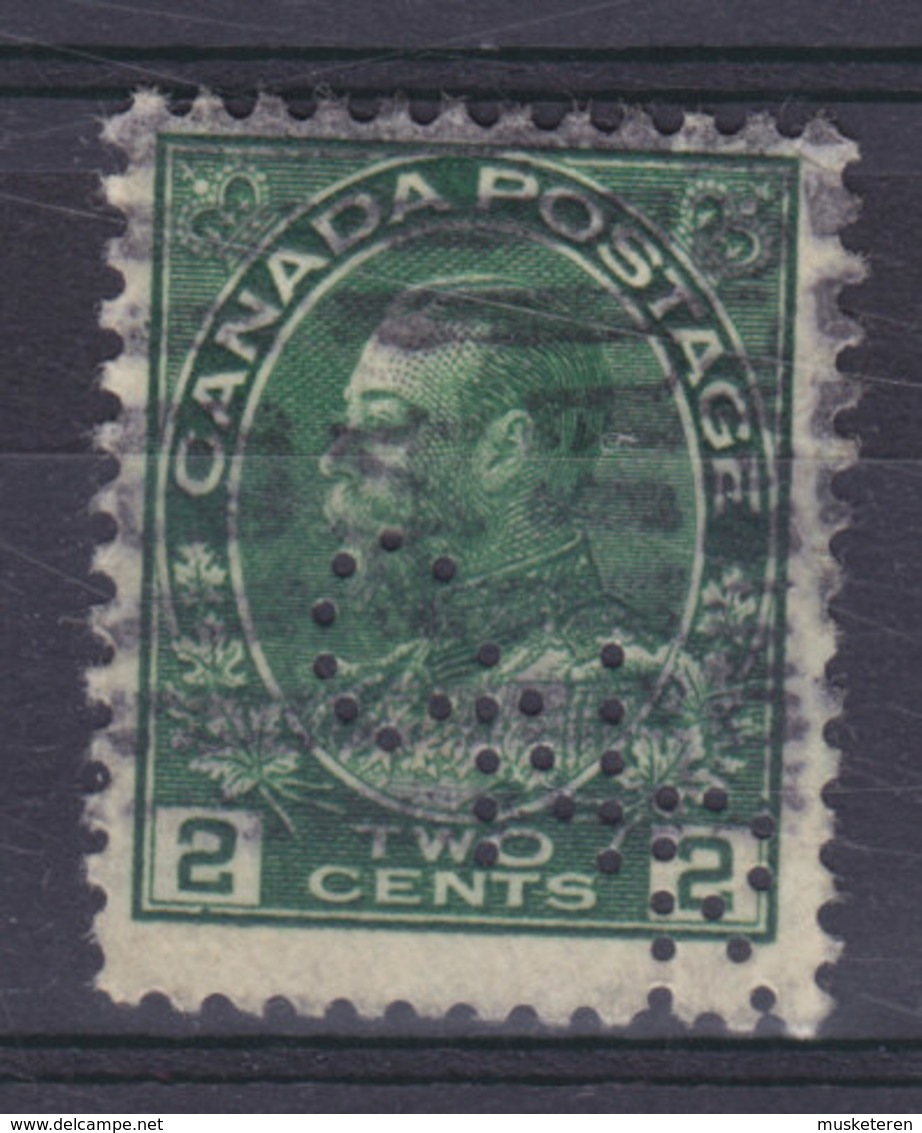 Canada Perfin Perforé Lochung 'CNR' 2c. GV. Stamp (2 Scans) - Perfins