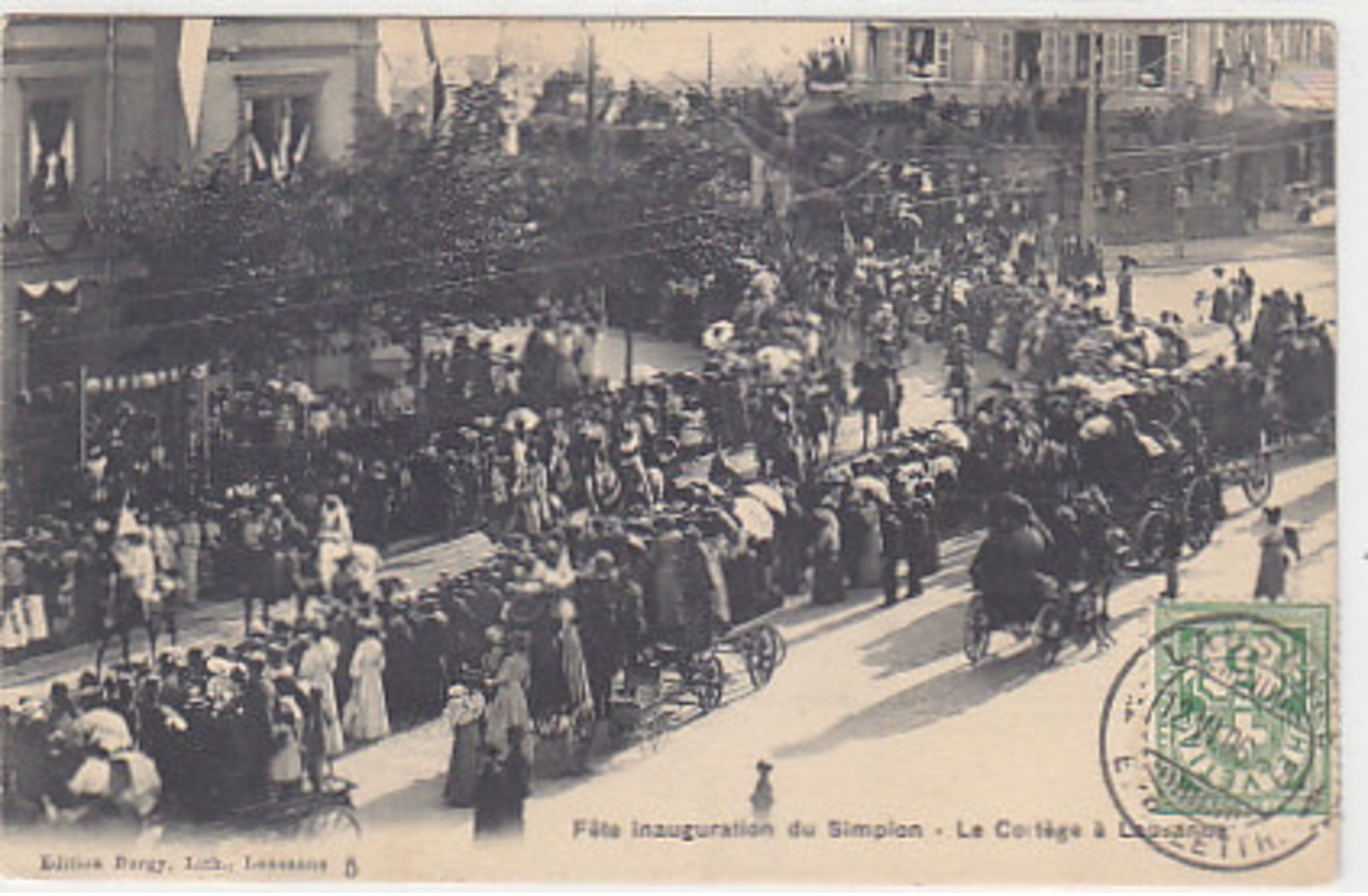 Lausanne - Fête Inauguration Du Simplon - Le Cortège - 1906        (P-165-41229) - Lausanne