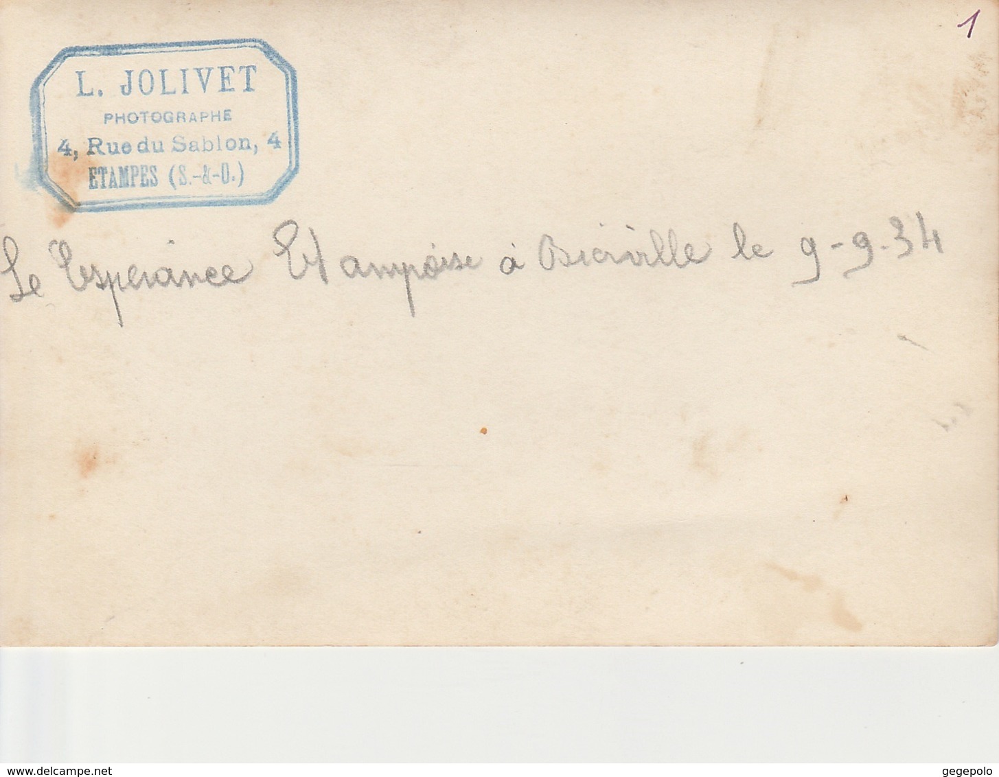 BOISSY La RIVIERE - Domaine De Bierville - L'Espérance Etampoise En Démonstration Le 09/09/1934 ( Photo Format Cpa  ) - Boissy-la-Rivière