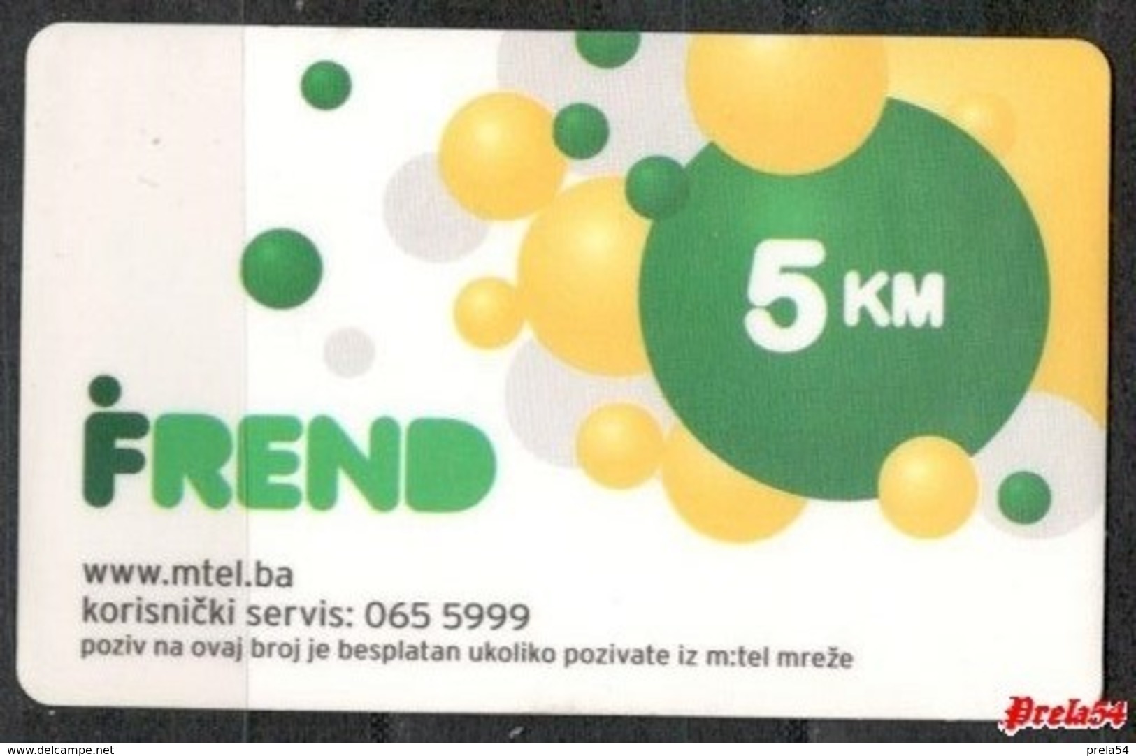 Bosnia Srpska - Mtel (recharge) 5 KM - Bosnie