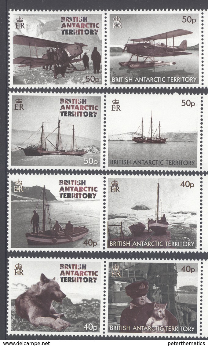 BRITISH ANTARCTIC TERRITORY,2012,BLACK & WHITE PHOTOS, DOGS, PLANES, BOATS, SHIPS,8v+S/SHEET, MNH,NICE - Other & Unclassified