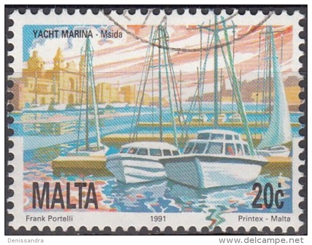 Malta 1991 Michel 879 O Cote (2006) 0.80 Euro Port De Plaisance Msida Cachet Rond - Malte