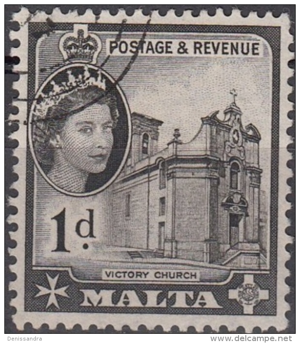 Malta 1956 Michel 239 O Cote (2006) 0.10 € La Valetta Eglise De Victoire Cachet Rond - Malte