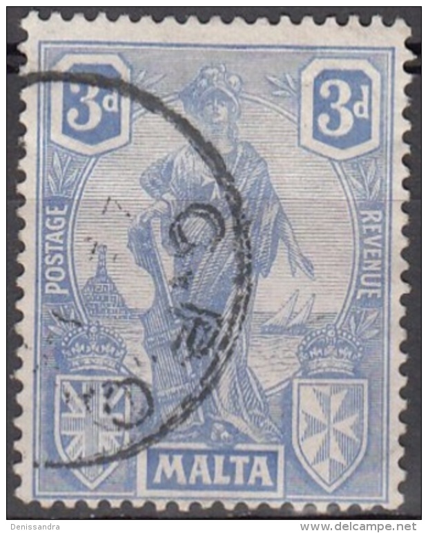 Malta 1922 Michel 88 O Cote (2006) 2.20 € Armoiries Et Melita Cachet Rond - Malte