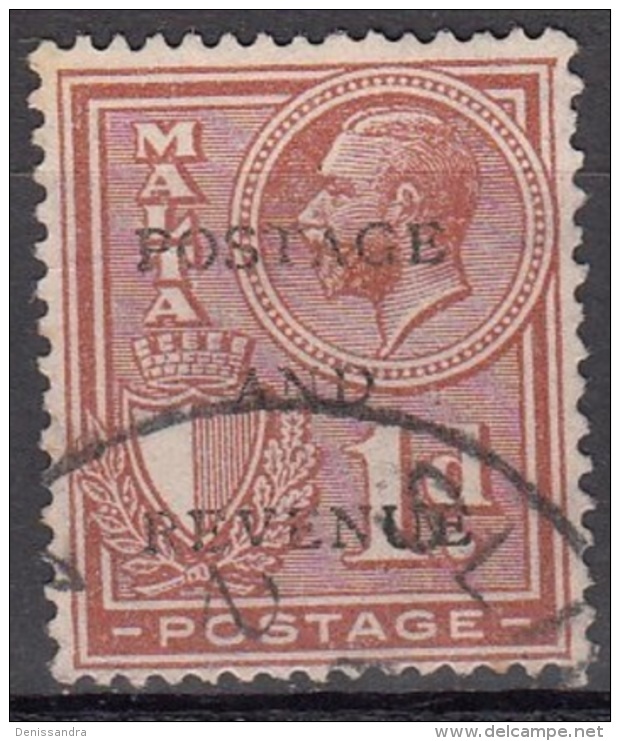 Malta 1928 Michel 150 O Cote (2006) 0.10 € Roi George V Et Armoirie Cachet Rond - Malte