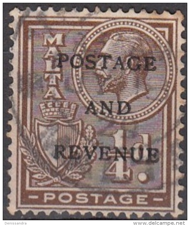 Malta 1928 Michel 133 O Cote (2006) 0.10 € Roi George V Et Armoirie Cachet Rond - Malte