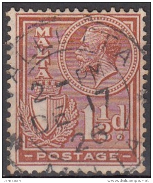 Malta 1926 Michel 118 O Cote (2006) 0.20 € Roi George V Et Armoirie Cachet Rond - Malte