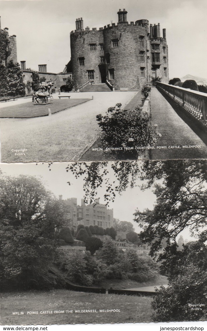 TWO REAL PHOTOGRAPHIC POSTCARDS - POWIS CASTLE - WELSHPOOL - MONTGOMERYSHIRE - Montgomeryshire