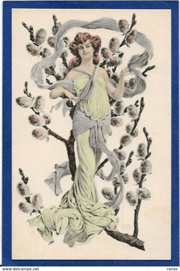 CPA Art Nouveau Femme Girl Woman érotisme Non Circulé Dos Non Séparé - Zandrino