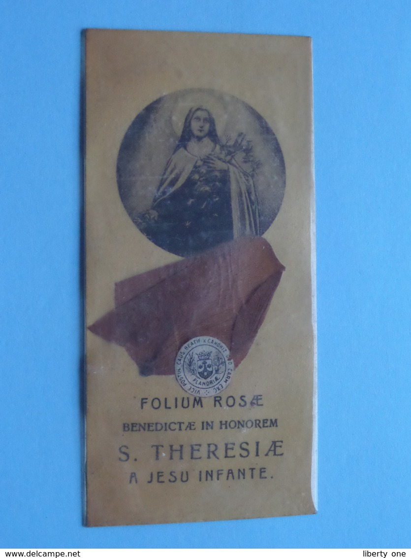 FOLIUM ROSAE : S. THERESIAE A JESU INFANTE ( RELIKWIE - RELIQUIARIO - RELIC - RELIQUARY - RELIQUAIRE ) LOFZANG ! - Religion & Esotericism