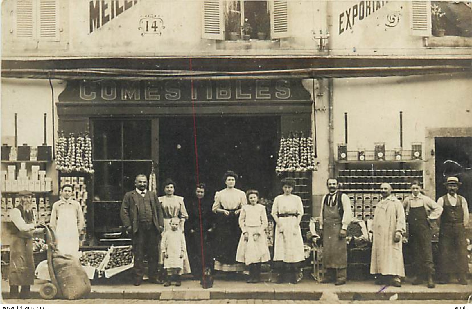 D-18-1017 : DIJON. CARTE-PHOTO  MAGASIN DE COMESTIBLES. EPICERIE - Dijon