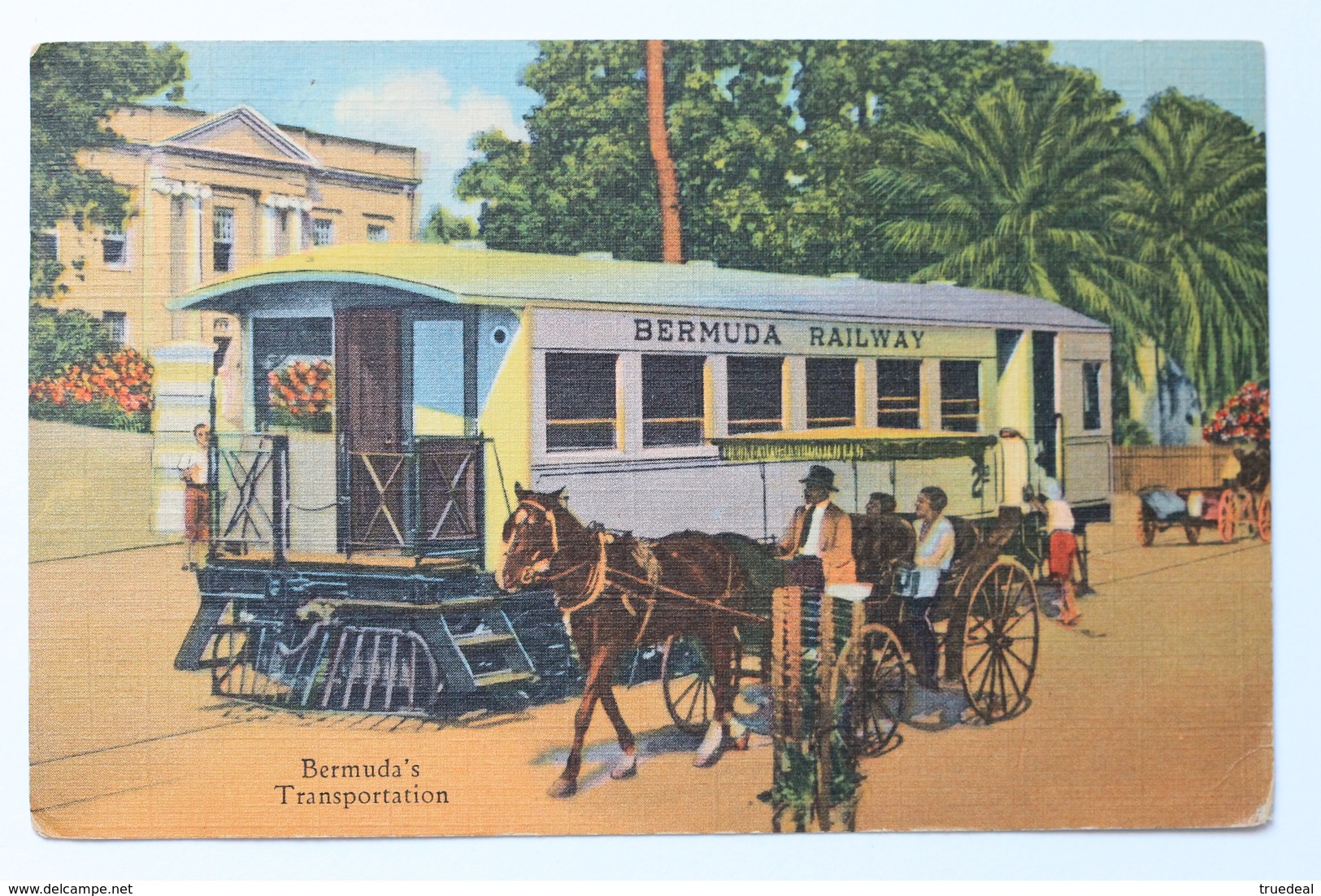 Bermuda’s Transportation Postcard With 2d "Lucie" Yacht Stamp - Bermudes