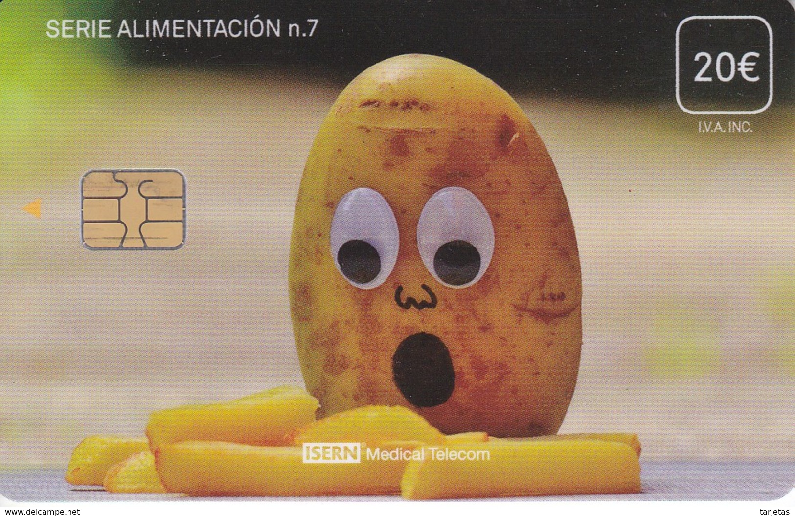 ISN-257 TARJETA DE ESPAÑA DE ISERN  DE LA SERIE ALIMENTACION Nº7 FECHA 10/17 COLOR BRILLO (PATATA-POTATO) - Alimentación