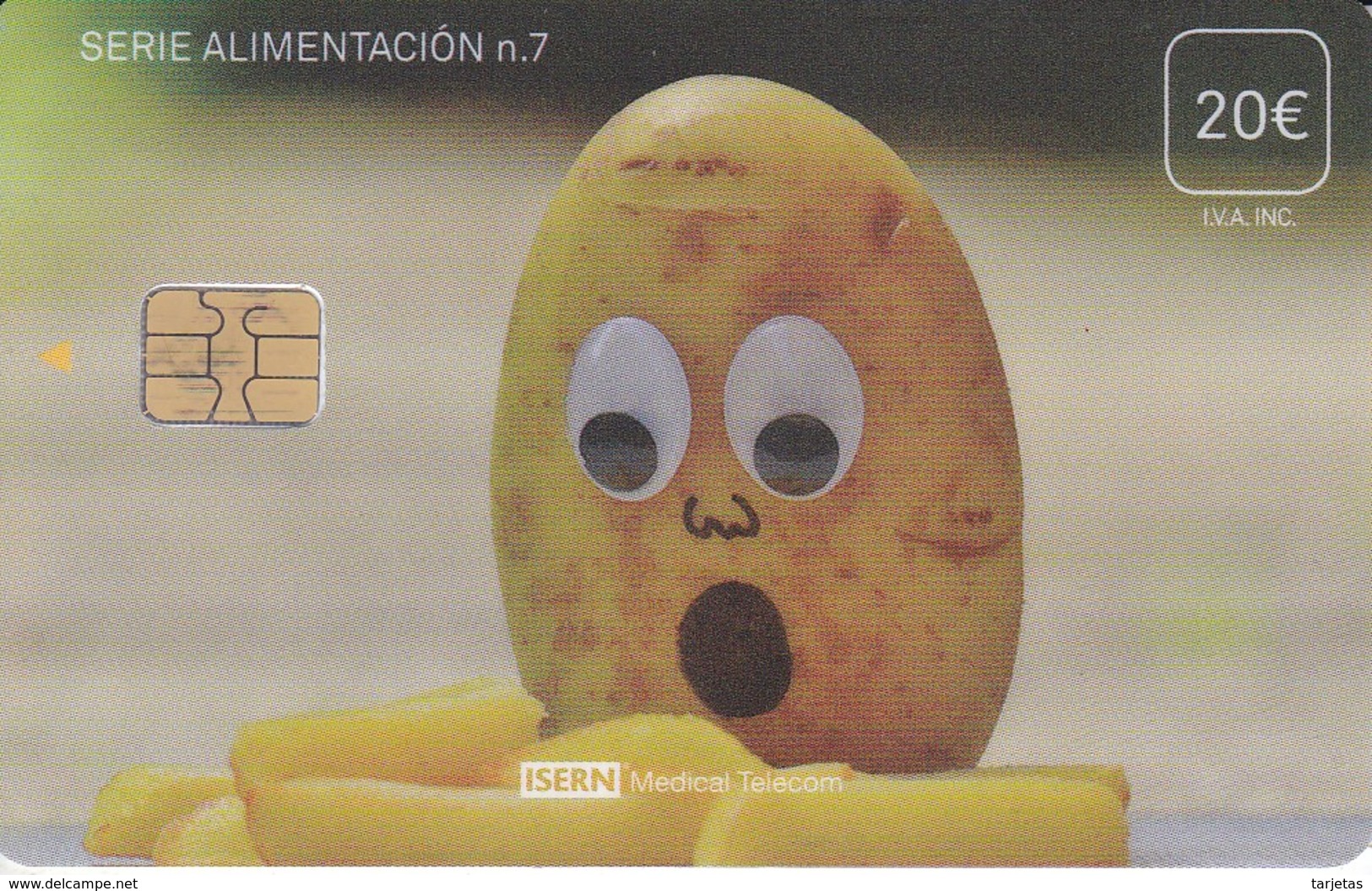 ISN-257/a TARJETA DE ESPAÑA DE ISERN  DE LA SERIE ALIMENTACION Nº7 FECHA 02/18 COLOR MATE (PATATA-POTATO) - Alimentación