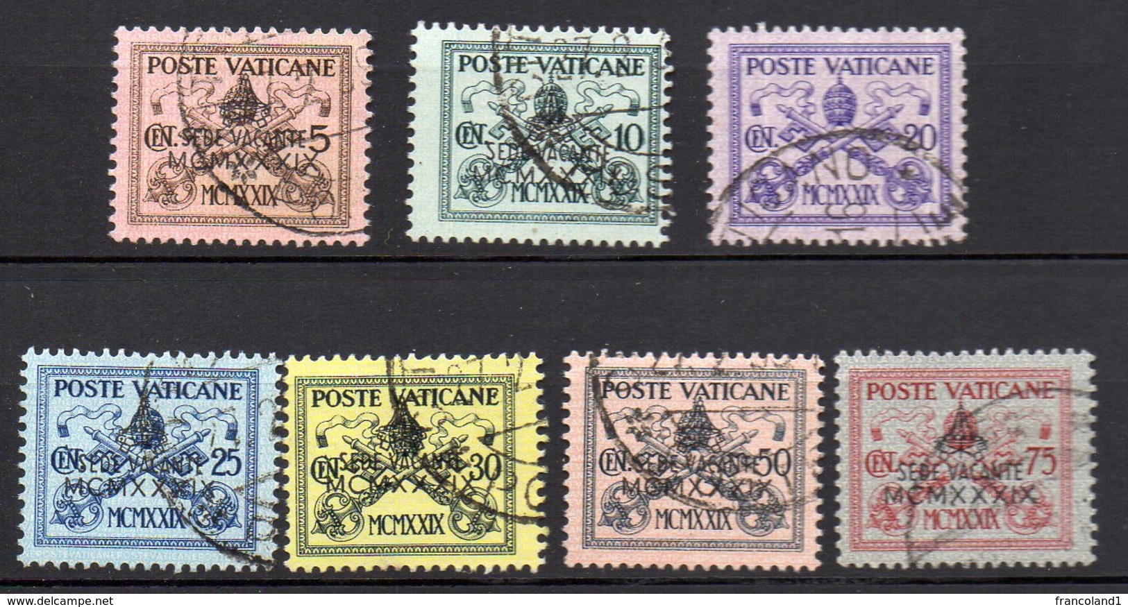 1939 Vaticano Sede Vacante  N 61 - 67 Timbrata Used - Used Stamps