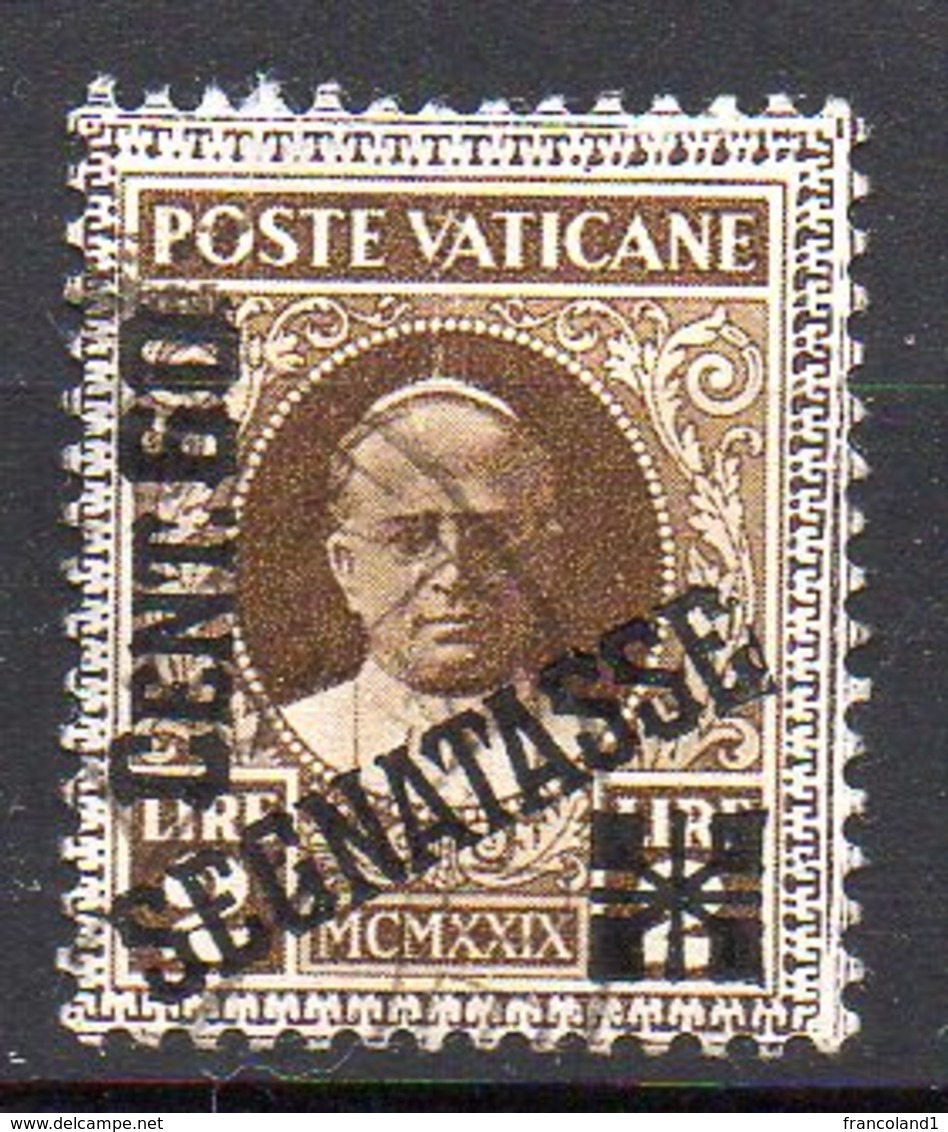 1931 Vaticano Segnatasse N. 5 Timbrato Used Sassone 40 Euro - Taxes